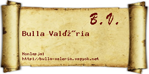 Bulla Valéria névjegykártya