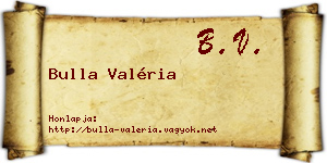Bulla Valéria névjegykártya